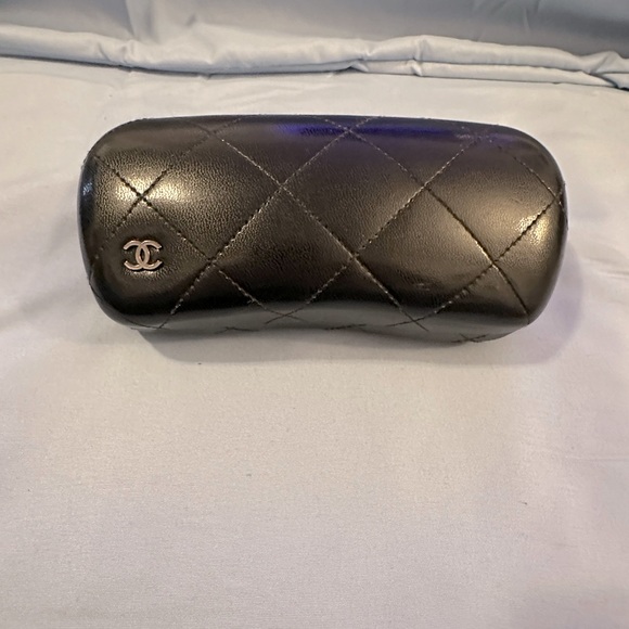 Chanel Sunglasses Case Black Matelasse Quilted Silver CC Logo - Picture 1 of 4